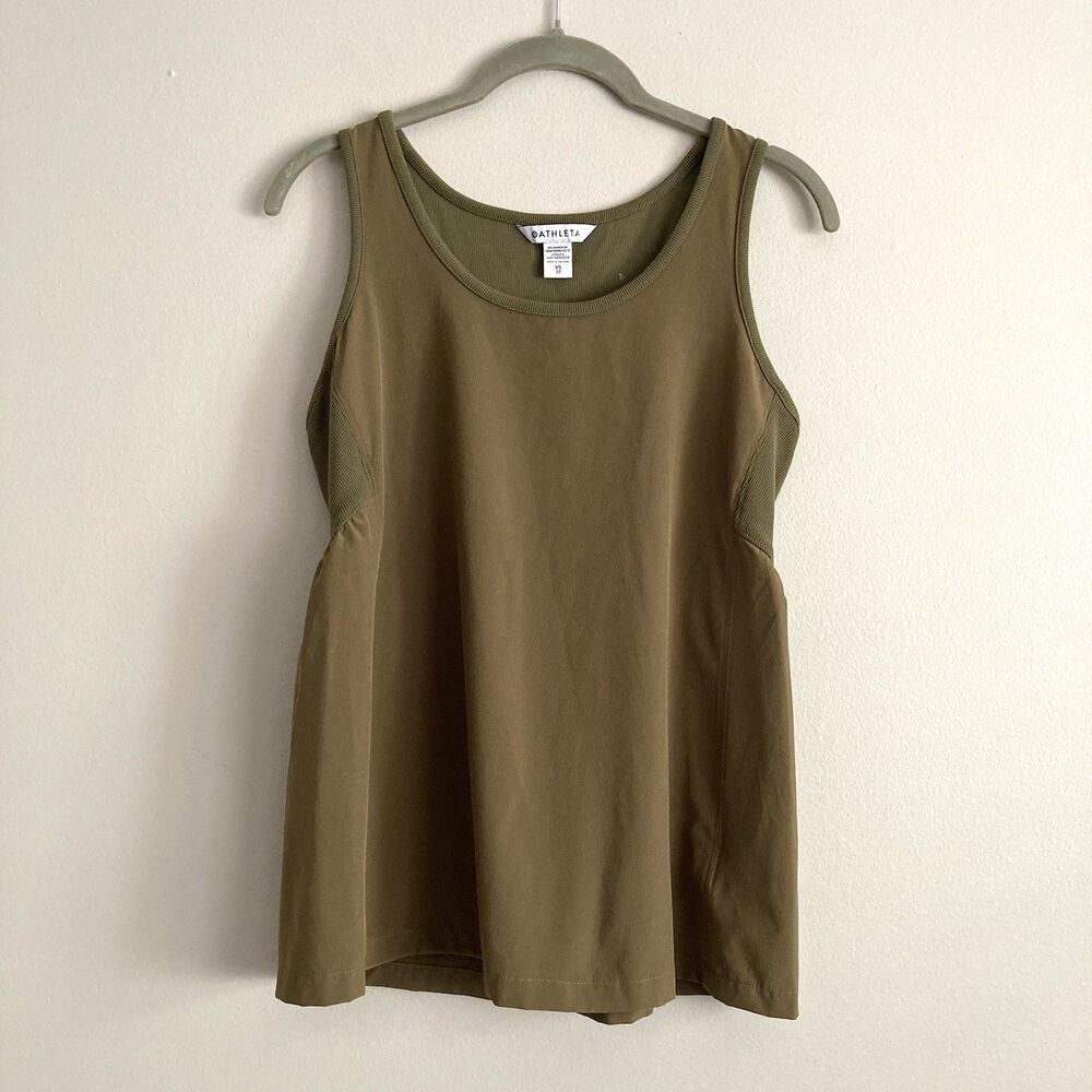 Athleta Womens Passenger Tank Olive Green Size XS Stretch Active Athleisure